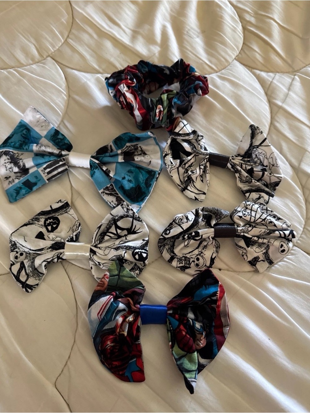 Nightmare before Christmas and Avengers hair bows